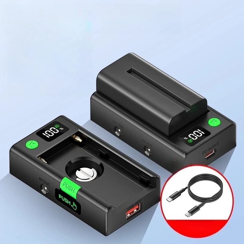 For Sony NP-F980 F970 F960 F770 F750 F570 F550 NEW NP-F Battery Adapter Plate NP F Battery Charger with LCD Digital Display