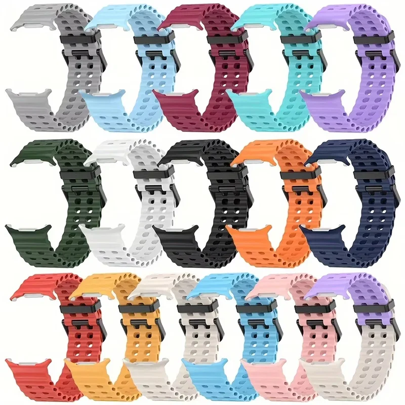 حزام رياضي لساعة سامسونج جالاكسي الترا 47 ملم سوار سيليكون بدون فجوات حزام ساعة المحيط 7 47 ملم حزام ويب رسمي #1