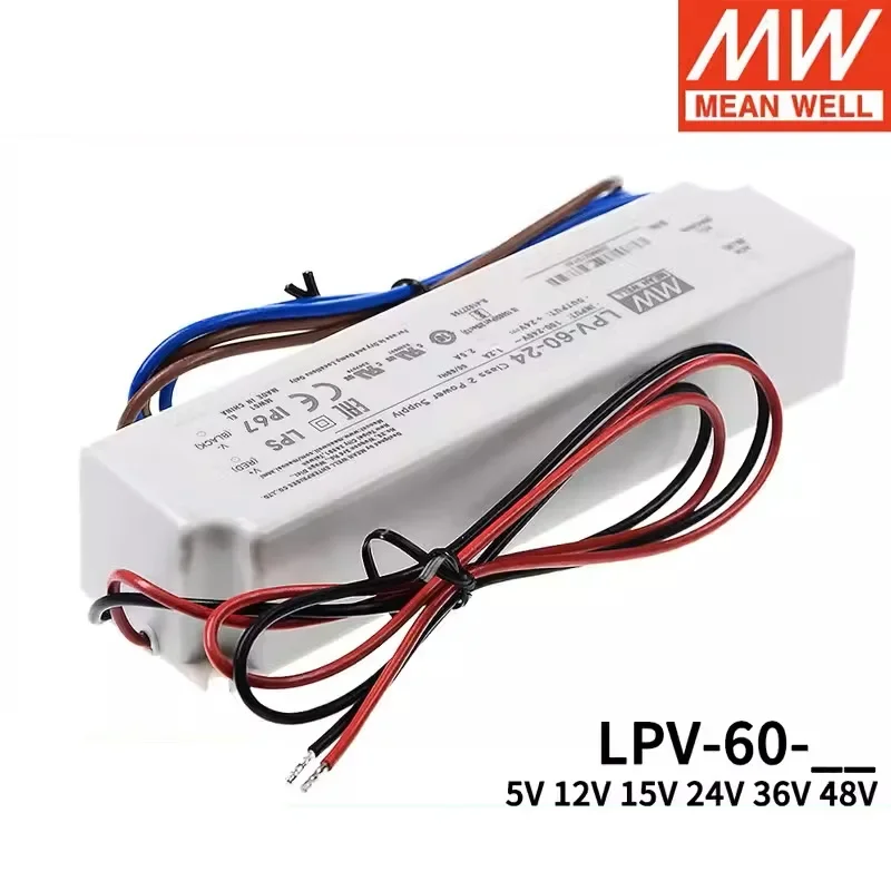 

MEAN WELL LPV-60 LPV-60-5 LPV-60-12 LPV-60-15 LPV-60-24 LPV-60-36 LPV-60-48 60W Single Output Switching Power Supply