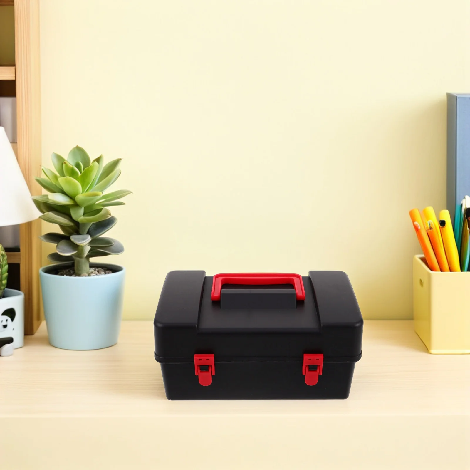 Plastic Battling Top Case 8.65x4.72x4.32in Secure Lid Handheld Gyro Storage Box with Sponge Liner for Safe Transport and