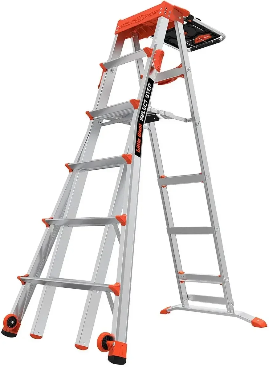 Little Giant Ladders, Select Step, 6-10 Foot, Stepladder, Aluminum, Type 1A, 300 Lbs Weight, 15109-001