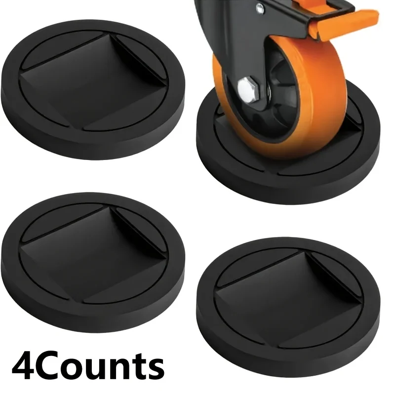 4pcs Universal Wheel Anti-skid Device Pad Wheel Anti Running Foot Pad Office Chair Anti Running Pad Furniture Foot Scratch Pad