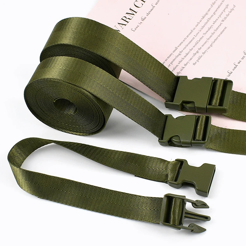 

1-5Sets 20-50mm ArmyGreen Plastic Buckle+Webbing Band Backpack Knapsack Release Closure Clasp Waist Hook DIY Sewing Accessories