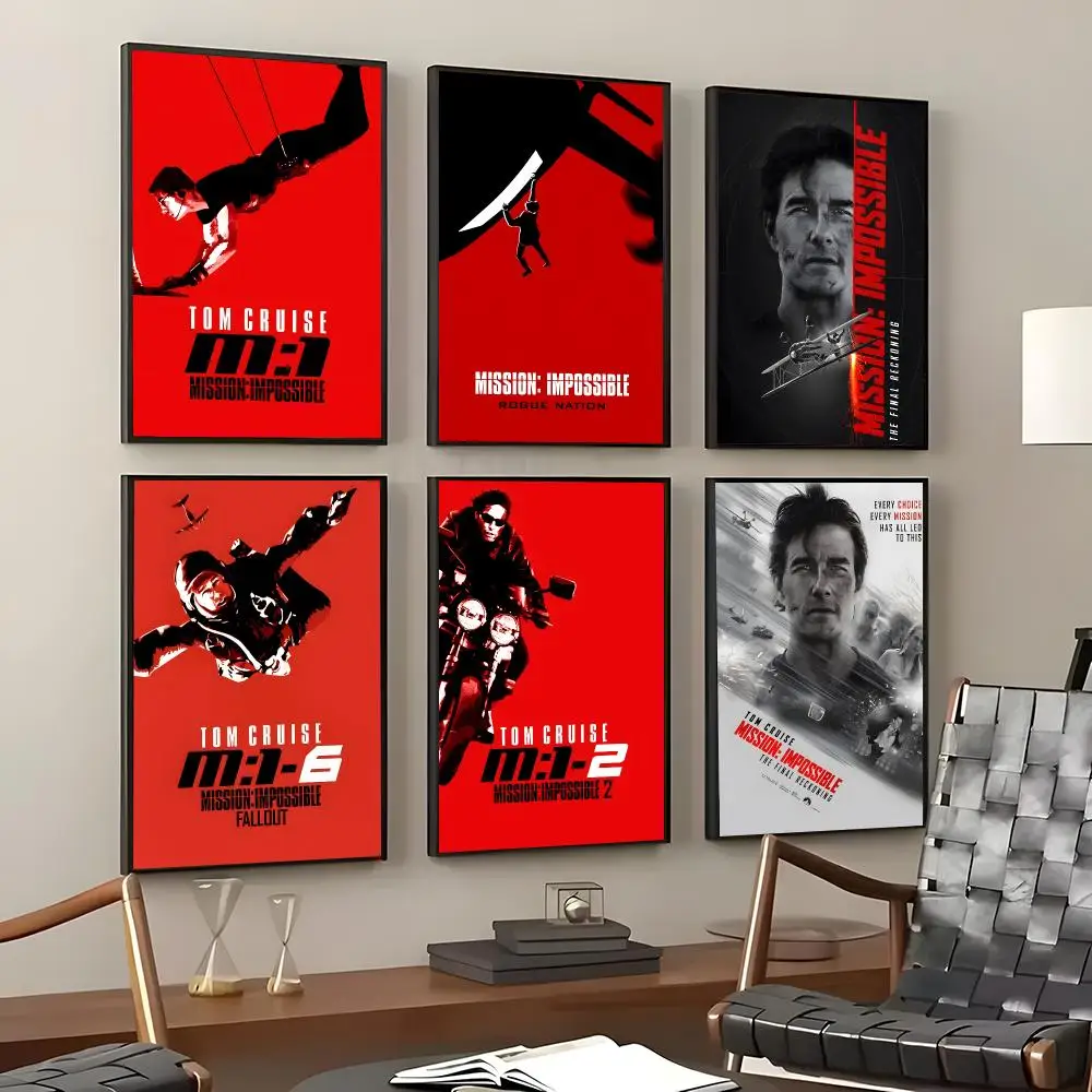 Movie Mission: Impossible Poster Self-Adhesive Waterproof Wall Stickers, Coffee Bar Home Wall Decor