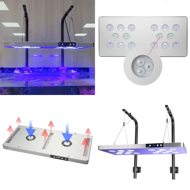 for LED Aquarium Light WRGB Full Spectrum Lighting Freshwater Planting Tank Coral Reef Marine Ecosystem
