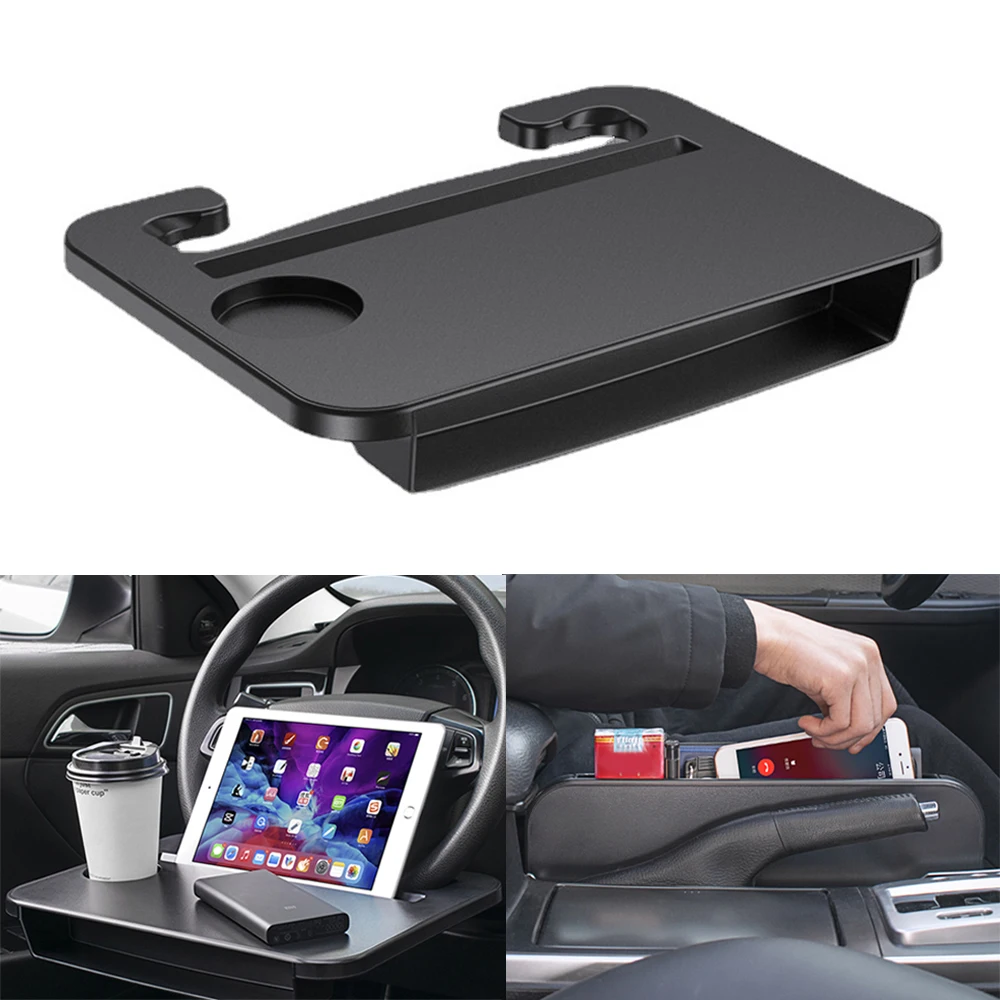 3 in1 Steering Wheel Table Tray Car Table with Seat Seam Storage Box Filler Front Seat Multifunctional Auto Interior Accessories