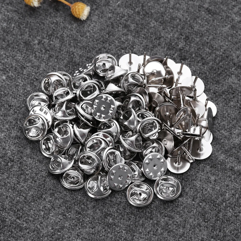 

120Pcs Pin Backs Thorn Horse Needle Brooch Clasps DIY Jewelry Accessories Lapel Holder Tie Tacks Replacement for Badges Name