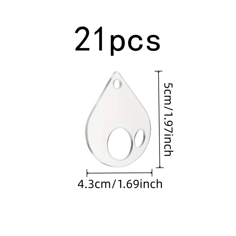 Floss Winding Cards 21 pcs, Easy Thread Winding, Transparent Clear Material, for Floss Classification