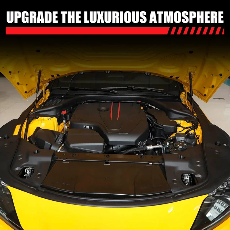 Billet Aluminum Radiator Cover Overlay for Toyota GR Supra A90 A91 2019-2025 Black Anodized Stick-On Engine Bay Dress Up 1Pc
