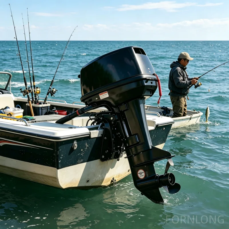 Fornlong FL-T9.8 New 2 Stroke 9.8HP Manual Start  Water-Cooled 2 Cylinder Outboard Engine F-N-R Shift Stable High