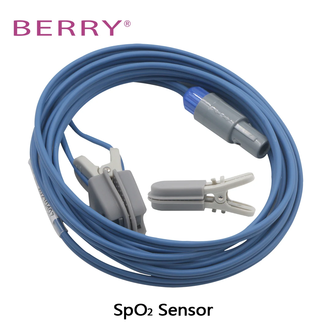 BERRY AM6100 Veterinary Monitor ECG Cable ECG Electrode Clip SpO2 Sensor Reusable NIBP Cuff NIBP Tube Monitor Accessories