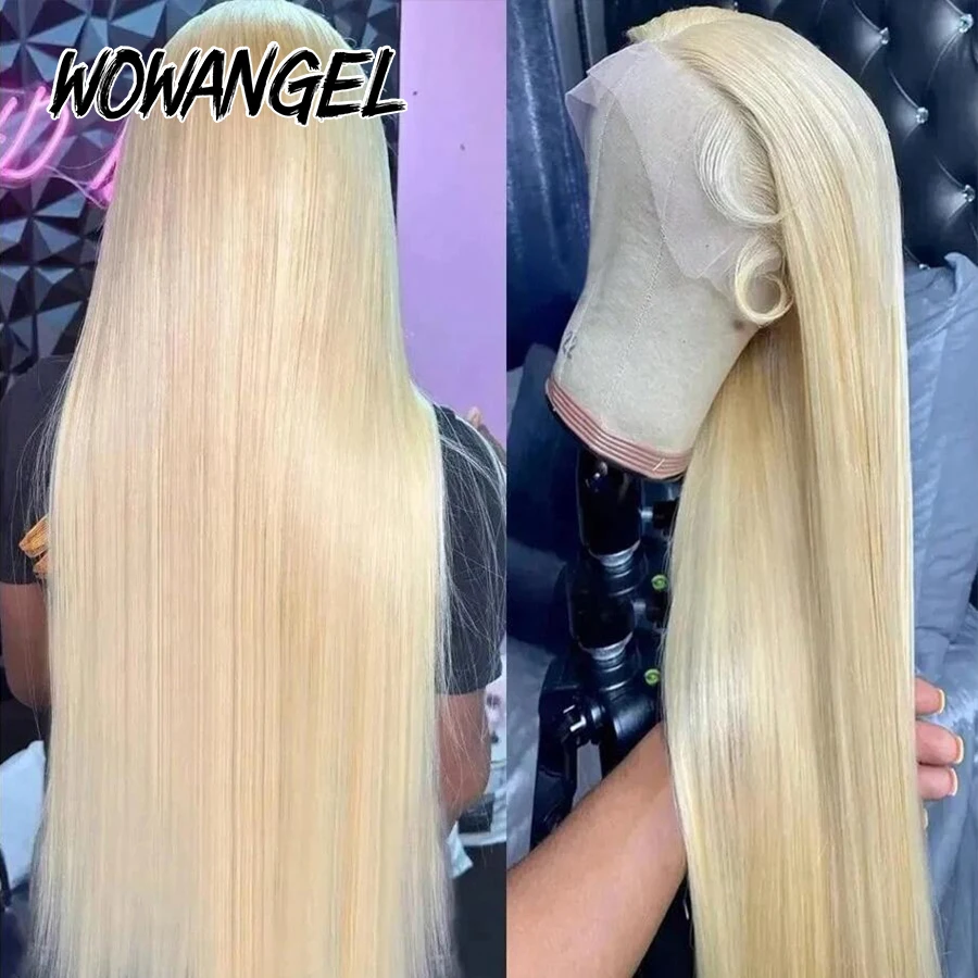 WOWANGEL 250% 613 Blonde HD Lace Frontal Perücke, Knochenglatt, 13X6 HD Full Frontal Echthaarperücke, vorgezupft, natürlicher Haaransatz für Frauen – Detail 5