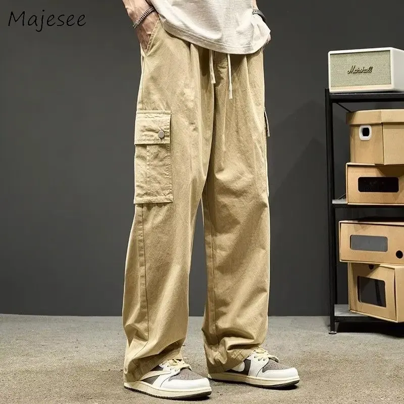 

Cargo Pants Men Fashion Hip Hop Japanese Style Big Pockets All-match Vintage Casual Harajuku High Street Handsome Streetwear