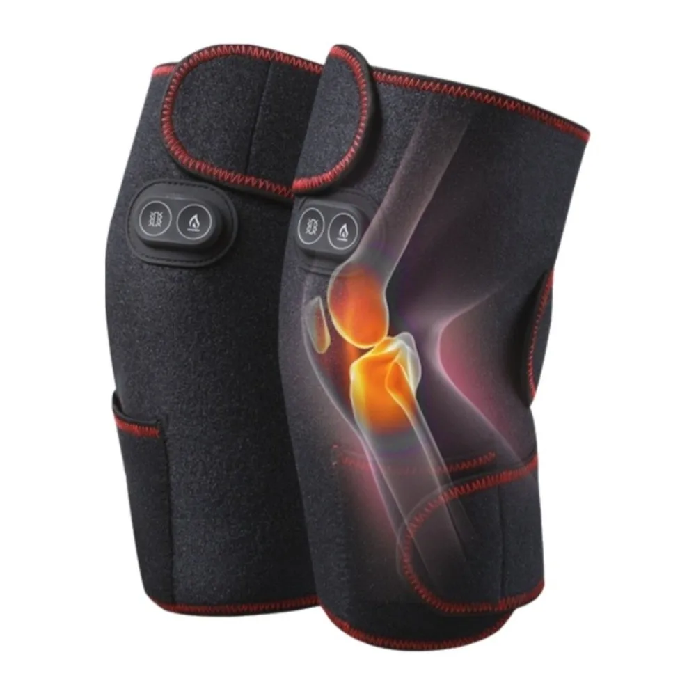3 Heat Levels Heated Knee Wrap 6 Adjustable Vibrations Joint Pain Relief Heated Knee Brace Rehabilitation Heating Massager Men