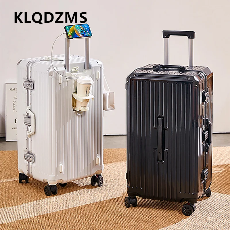 KLQDZMS Rolling Luggage Aluminum Frame Boarding Case 20