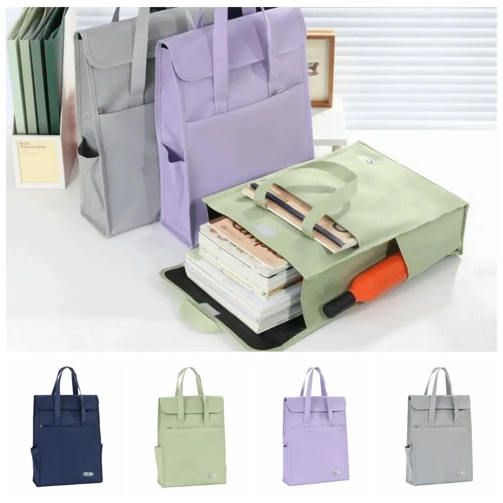Cute Durable Tote Bag Multiple Pockets Double-Layer Student Tutorial Bag Large Capacity Oxford Cloth Shoulder Handbag Girls Gift
