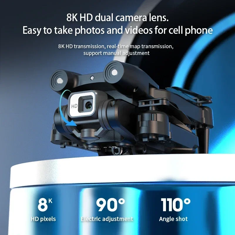 

Новый T1 Мини Дрон 4KDual HD Профессиональный RC Квадрокоптер 8K Дрон Аэрофотосъемка FPV Квадротор для предотвращения препятствий Игрушка Подарки