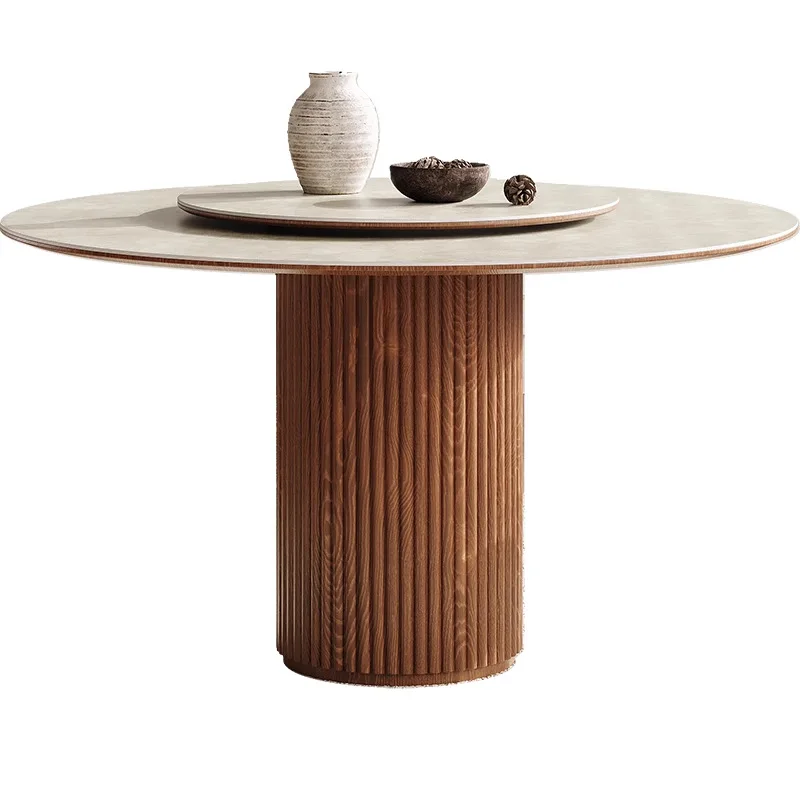 Nordic solid wood round table home dining table wear-resistant and scratch-resistant modern simple French retro style designer