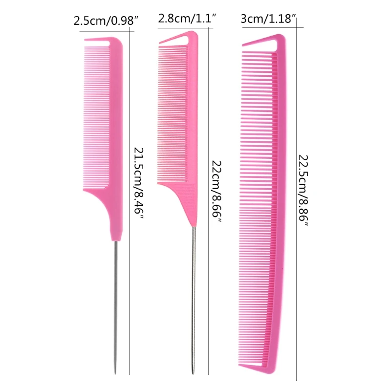 3 pezzi pettine a coda ratto set barbiere styling tintura trecce coda codone spazzola per capelli Dropshipping