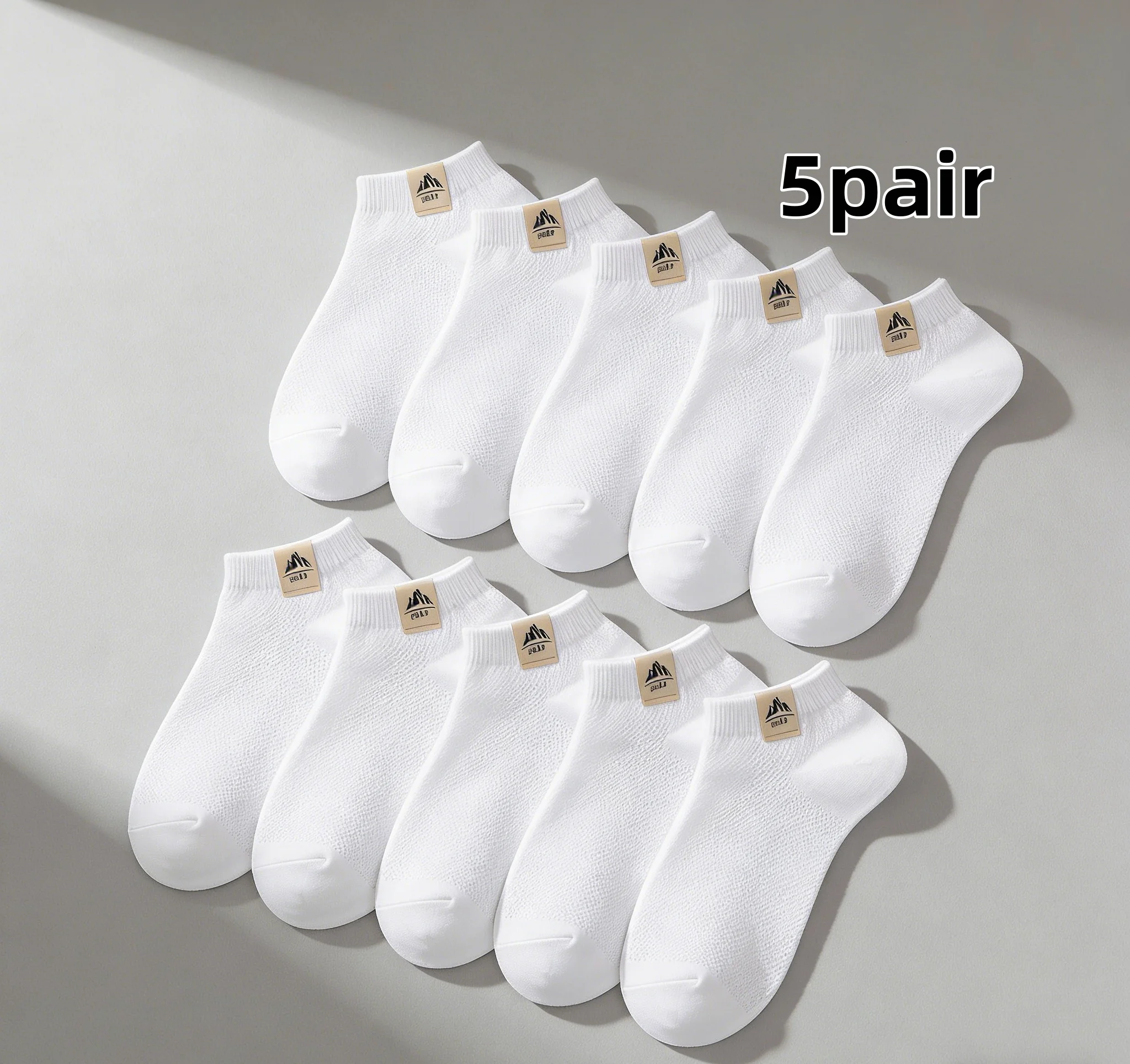 

5 пар носков до щиколотки Mountain Peak с культовой биркой с логотипом, прочная конструкция, которая смешивает комфорт и надежность ежедневных выступлений