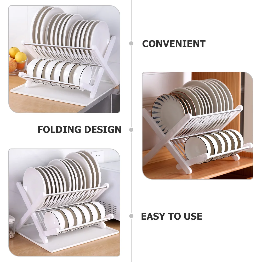 Organizer Serving Utensils Folding Dish Drainer Stainless Steel Drying Small Rack