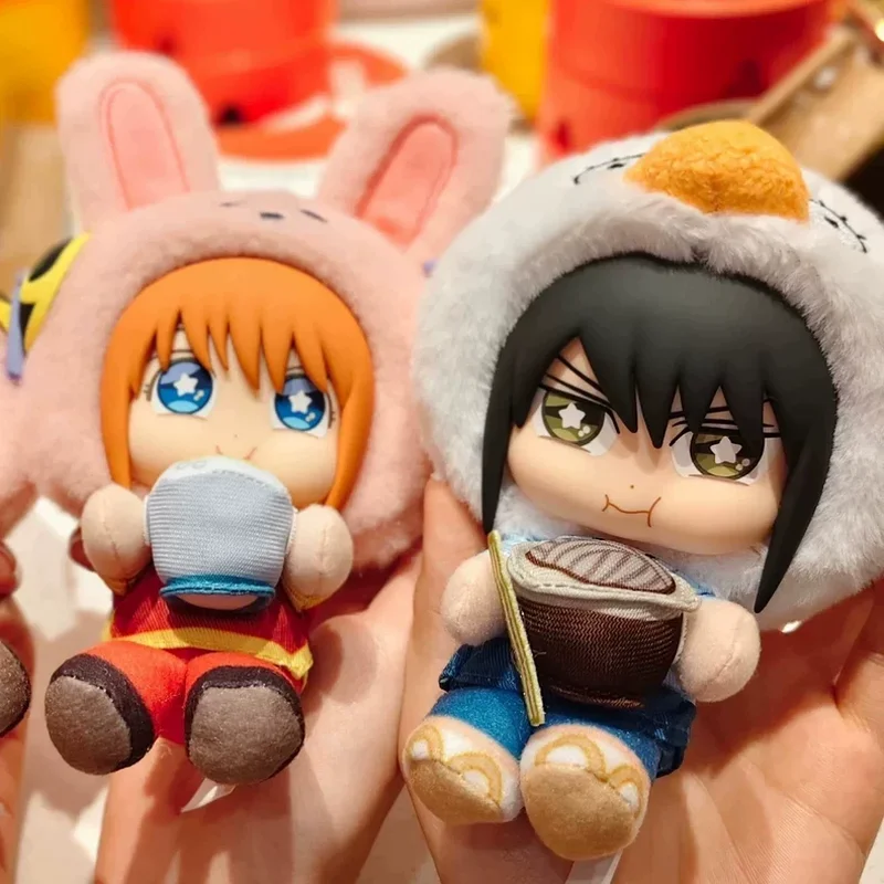 Official Licensed EAKI Gintama Beast House Mystery Box Plush Keychain Gintoki Kagura Hijikata Anime Pendant Doll Gift