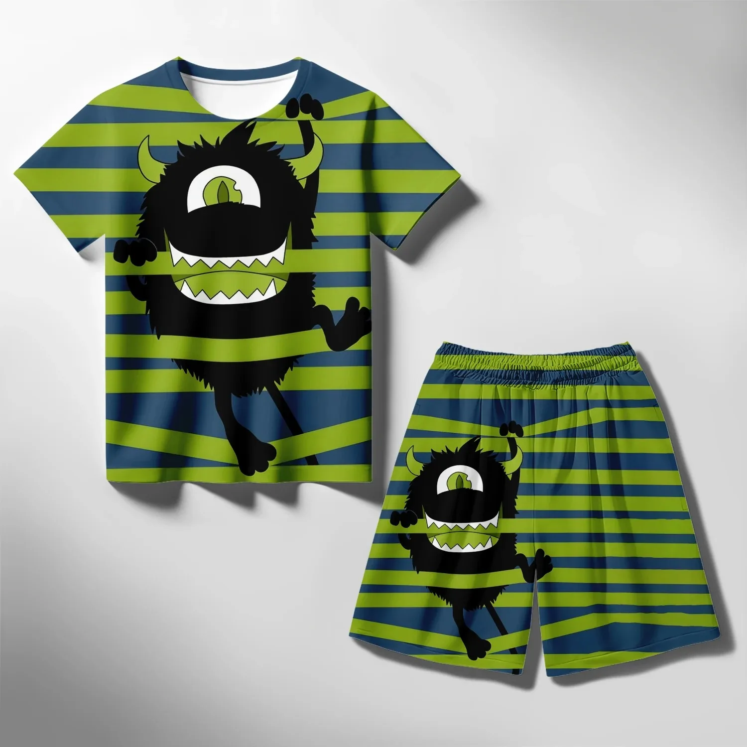 Ragazzi Set a maniche corte t-shirt per bambini estate abbigliamento per bambini stampa 3D Monsters Inc Disney Miniso Fashion Girl Party