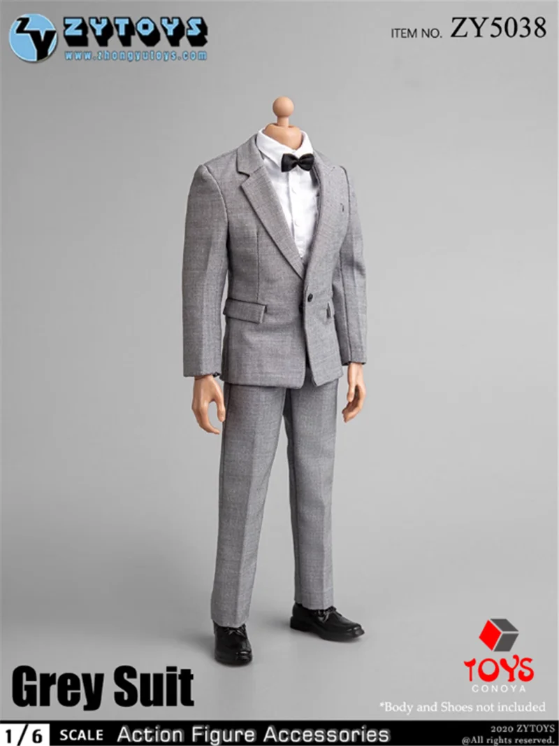 In Stock 1/6 Scale Male Figure Accessory ZY5038 Man Gray Suit Set Model Clothes Accessories Model for 12-inch Action Figure