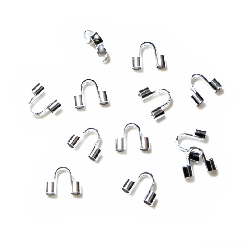 50pcs Stainless Steel Gold Color Wire Protectors Guard Guardian Protectors Loops U Shape Clasps Connector For Jewelry Making