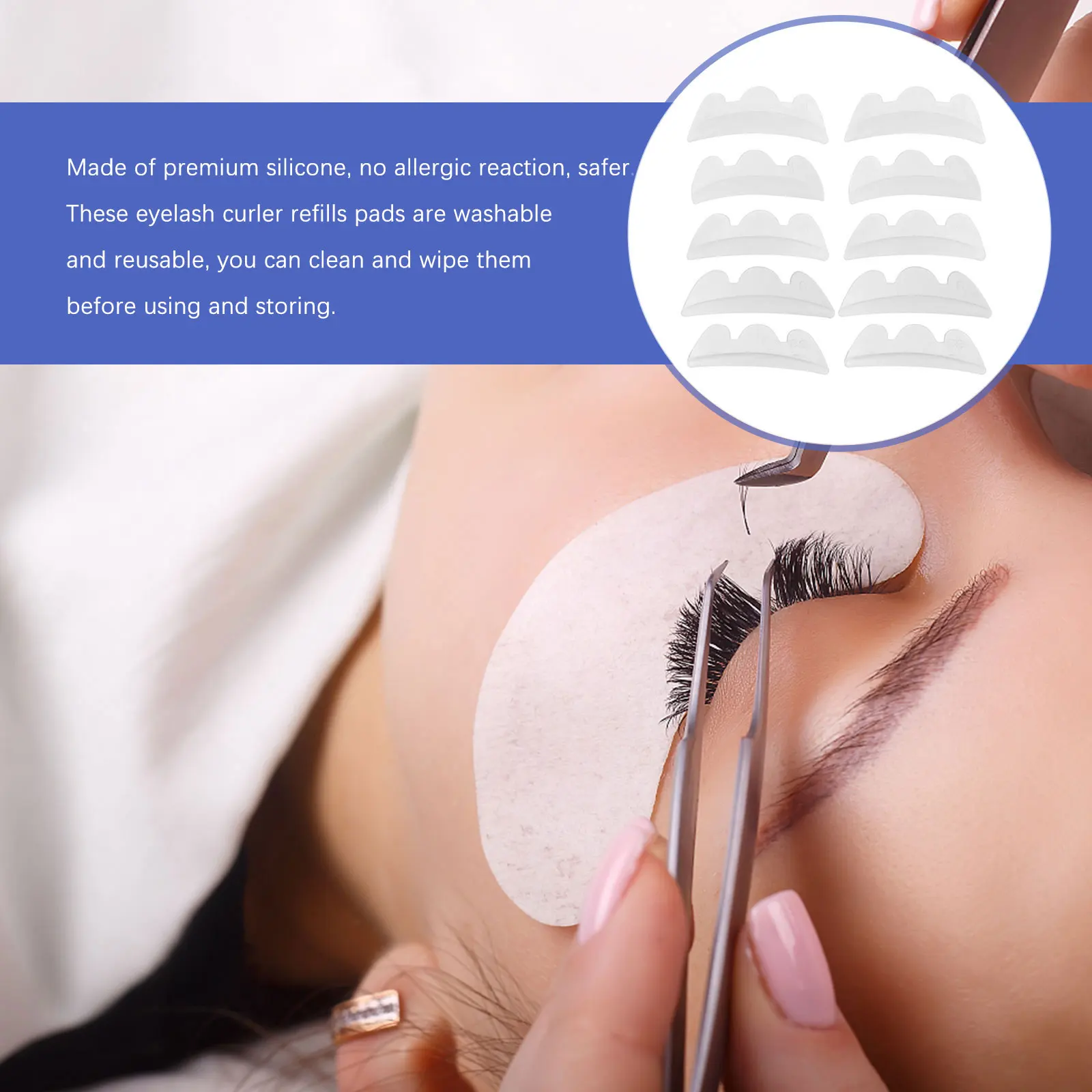 

10Pairs Eyelash Perm Pads Silicone Lash Lift Rods Eyelash Perming Tool Salon Beauty Makeup Extension Supplies Lash Lift Pads