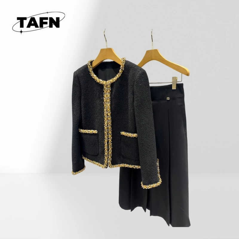 

25 Popular Style High-Grade Cashmere Windproof Casual Women's Suit High-Grade Niche Thick Winter EssentialA25290