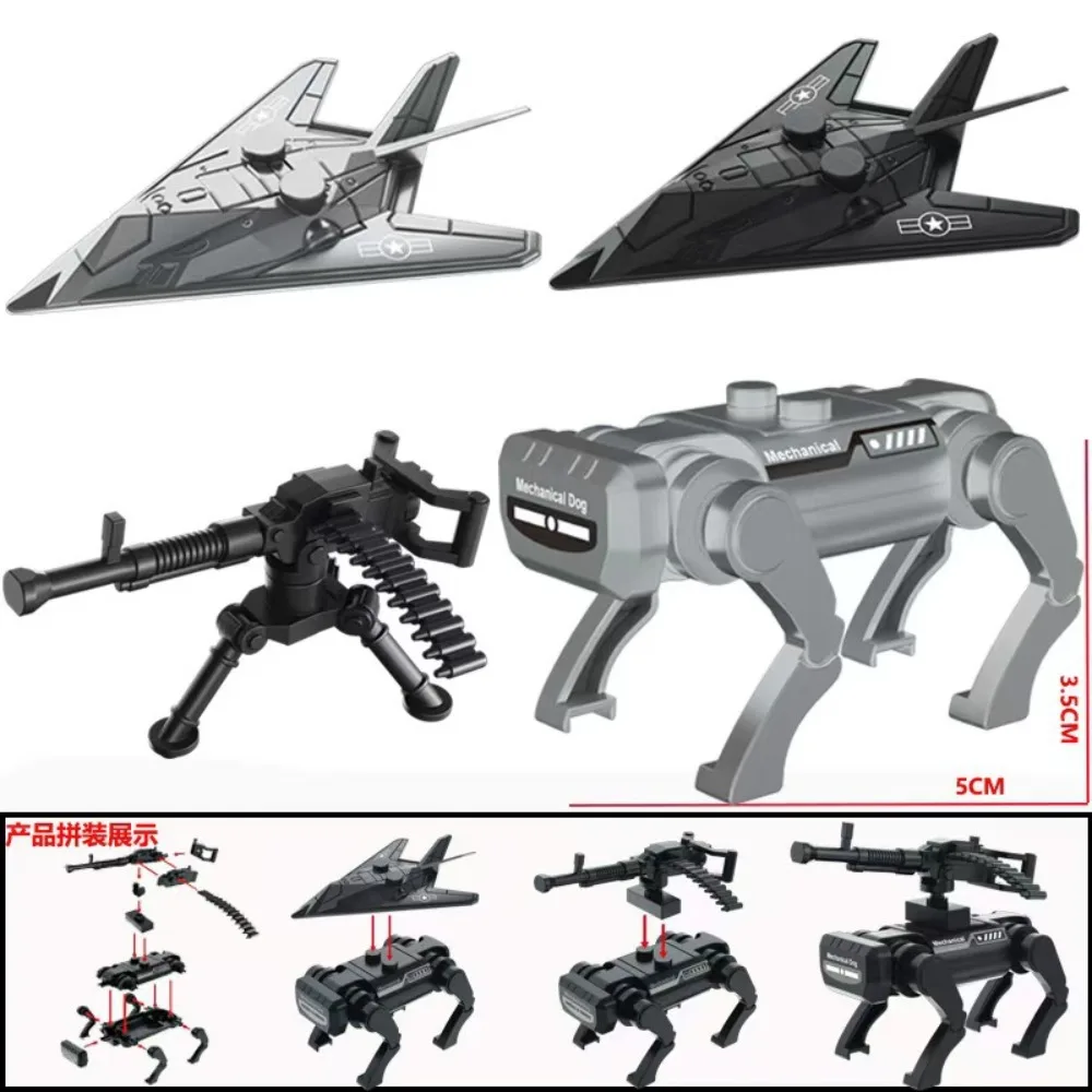 Ensemble de poupées de la seconde guerre mondiale, collection d'armes de la série militaire, sacs de sable, figurines à assembler, jouets Creeper pour enfants, jouets éducatifs