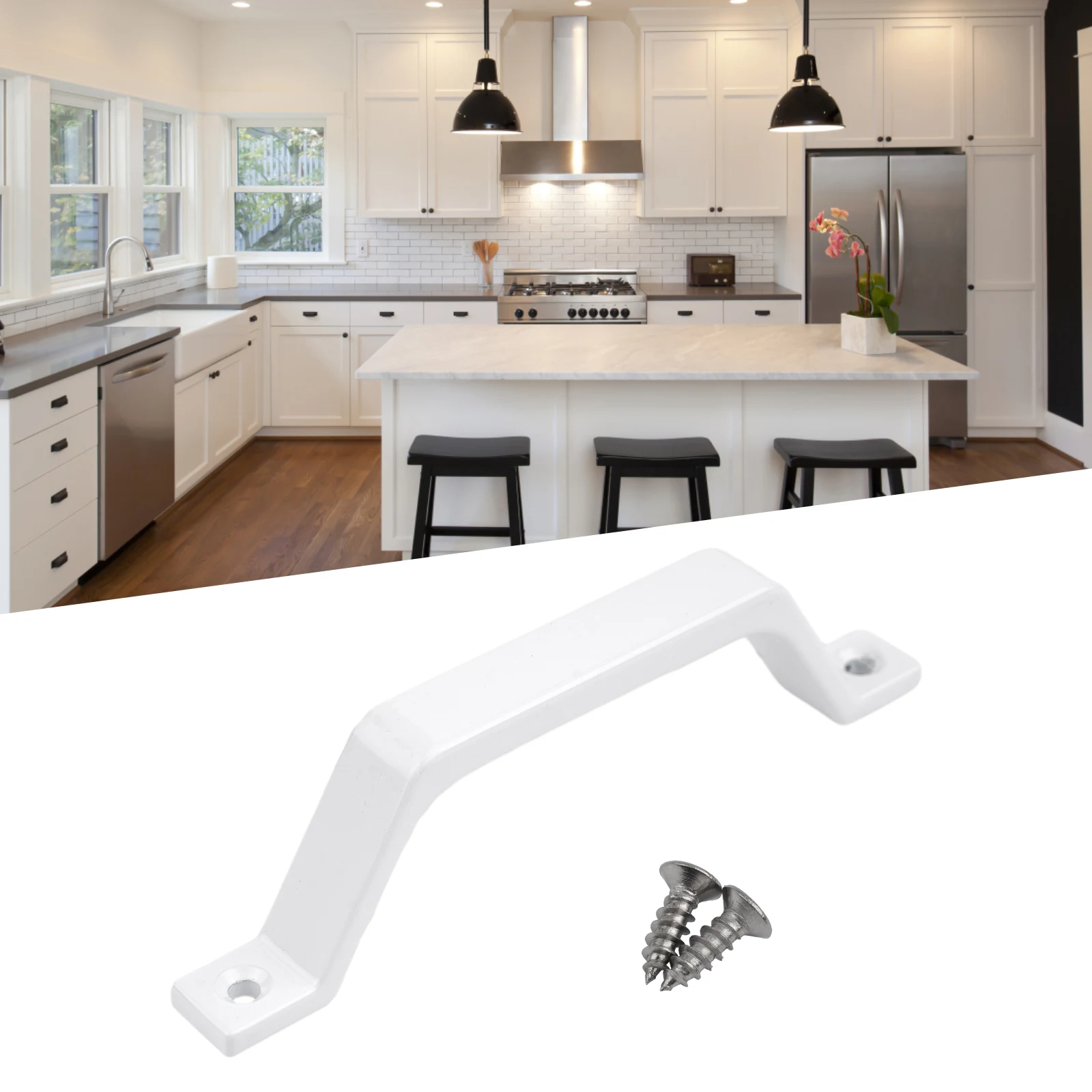 With Base Length 200mm For Exterior And Interior Barn Door Handle Hardware Handle Heavy Duty Sliding Black Iron image 6