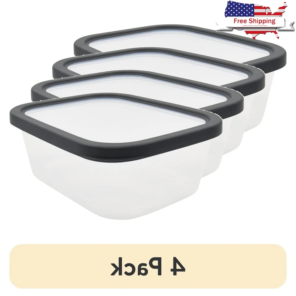 

Stackable Food Storage Containers Set 8 Cup Durable Plastic Nestable Dishwasher Safe Kitchen Organization Portable Picnic Use 4