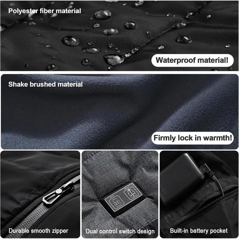 New 9/4-zone Heated Vest Jacket Smart heating Cotton Vest Electric Heating Thermal Warm Clothes Winter Heated Hunt Jacket S-5XL