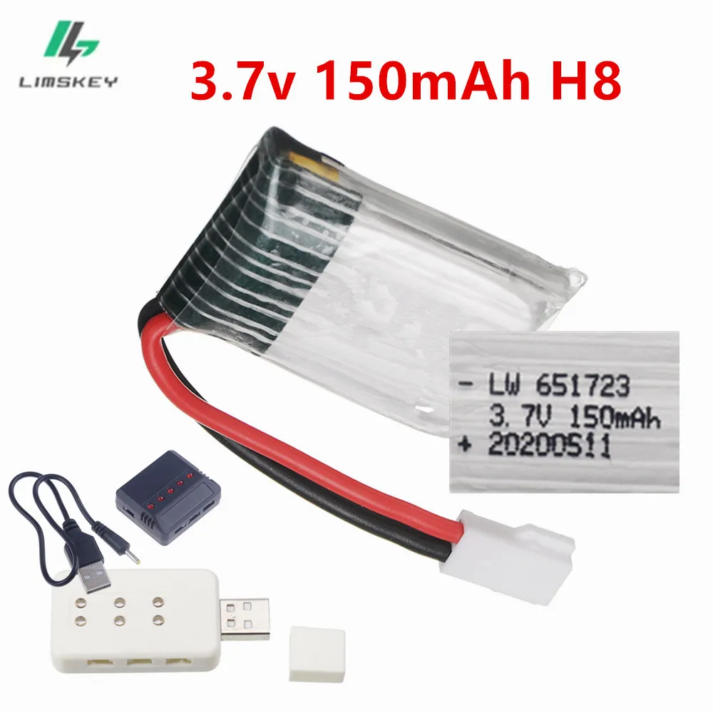 For Eachine H8 Mini 3.7v 150mah Lipo Battery H8 H20 S8 M67 U839 RC Quadcopter helicopter spare parts 3.7V 651723 LiPo battery