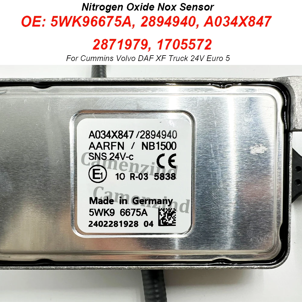 

2894940 5WK96675A A034X847 2871979 1705572 Датчик кислорода и NOx Nitrox высокого качества для грузовиков Cummins Volvo DAF XF 24V Euro 5