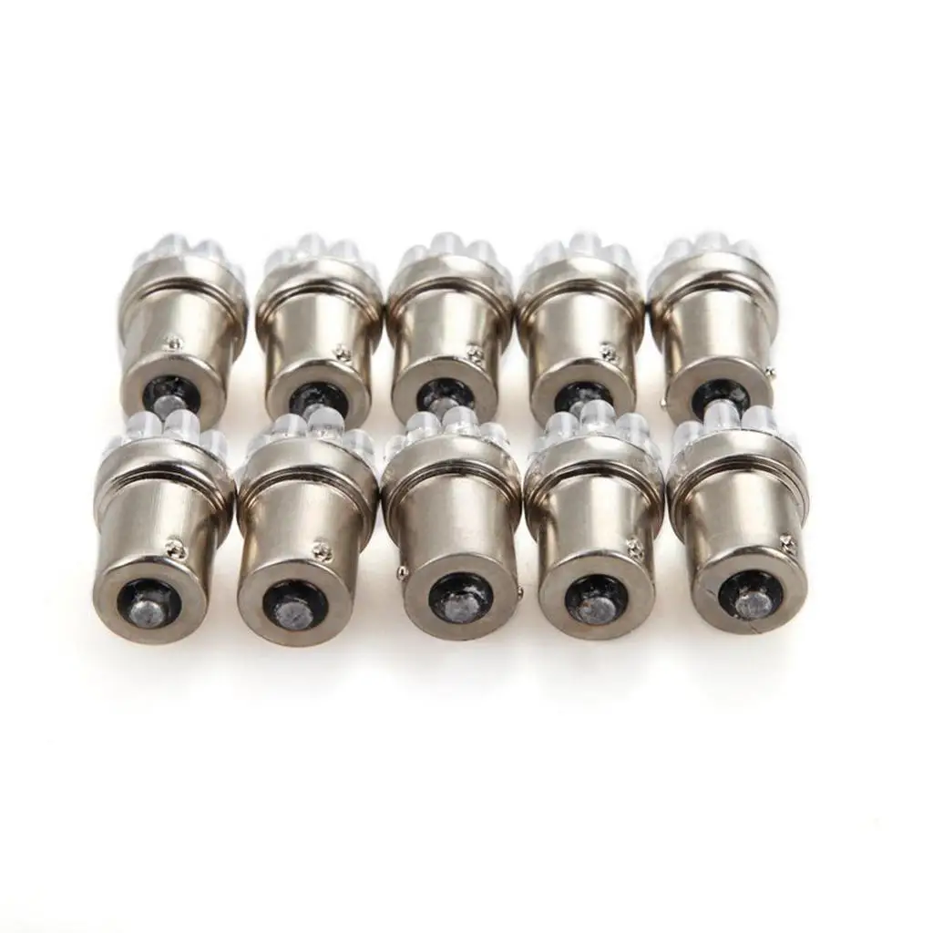 Car LED Light Bulb White SMD Dome Parking Tail Stop Backup 1156 BA15S DC 12V Plug and Play Set of 10