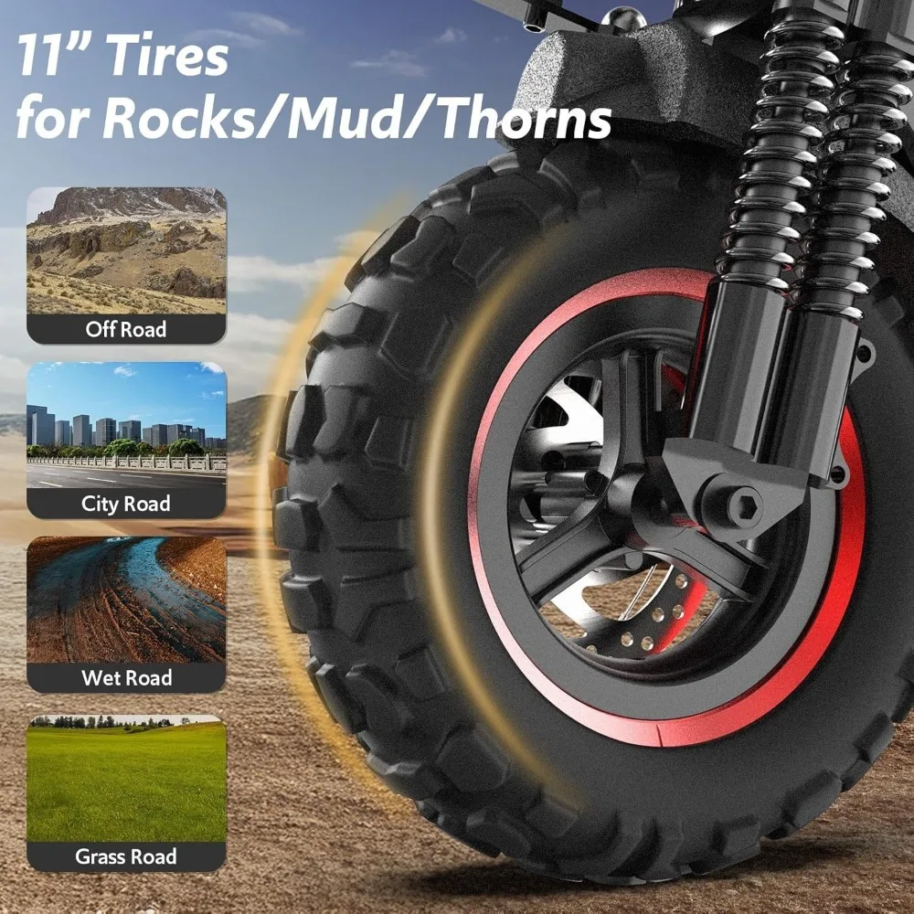 1200W Electric Scooter for Adult 48V/18AH 34MPH Off Road Tire Double Suspensions