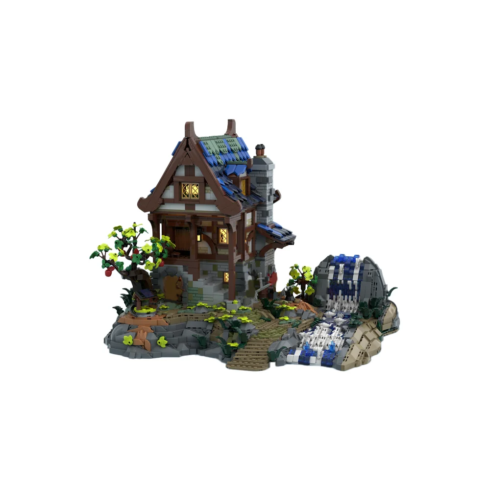 

MOC Medieval Blacksmith (BASE UPGRADE) Bricks Model Medieval Sawmill Building Blocks Set Street View Toys Gift