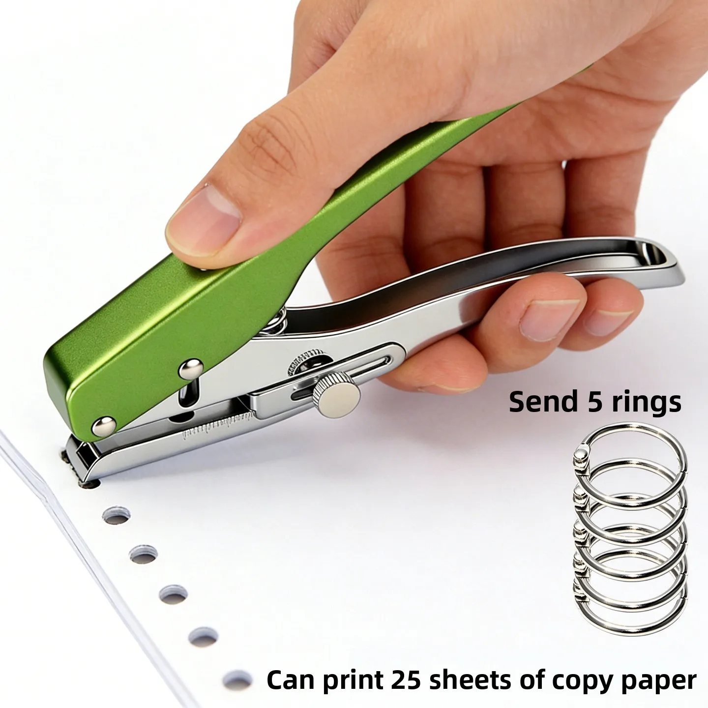 Heavy Duty Single Hole Punch Plier 3 mm to 10 mm Metal Hand Puncher for Paper Cards PVC Badges Photo Tags Shopping Bags and