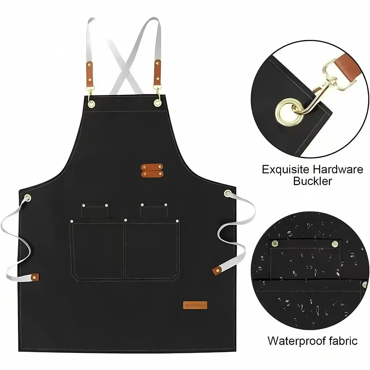 Avental de chef de grau profissional com logotipo personalizado, avental com bolso para cozinha, homens, mulheres, restaurante, loja, café, garçom, uniforme de trabalho