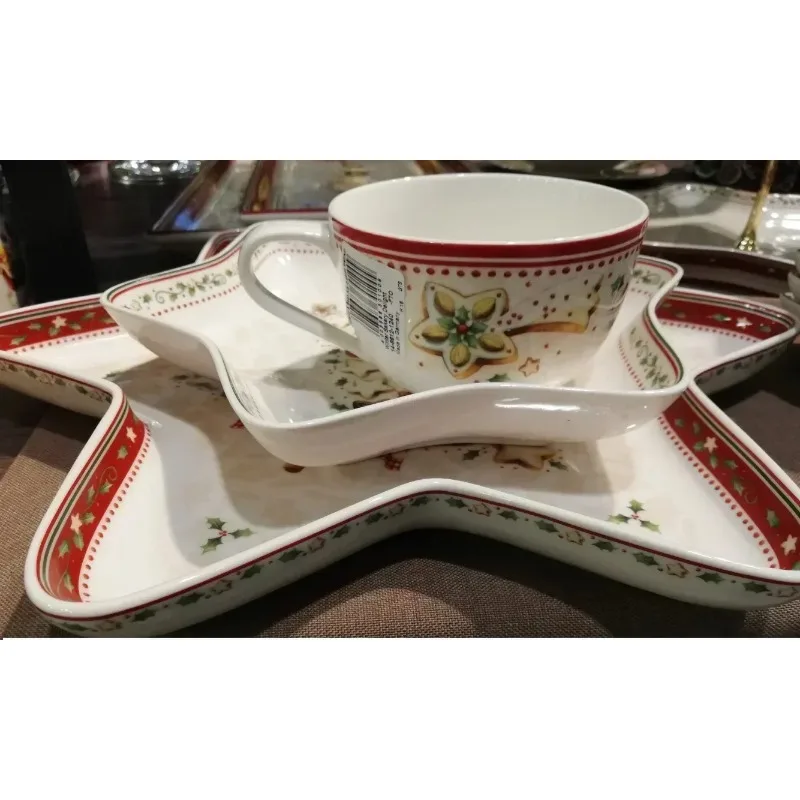 German V treasure tableware Christmas cookie rectangular  mug plate salad  dessert