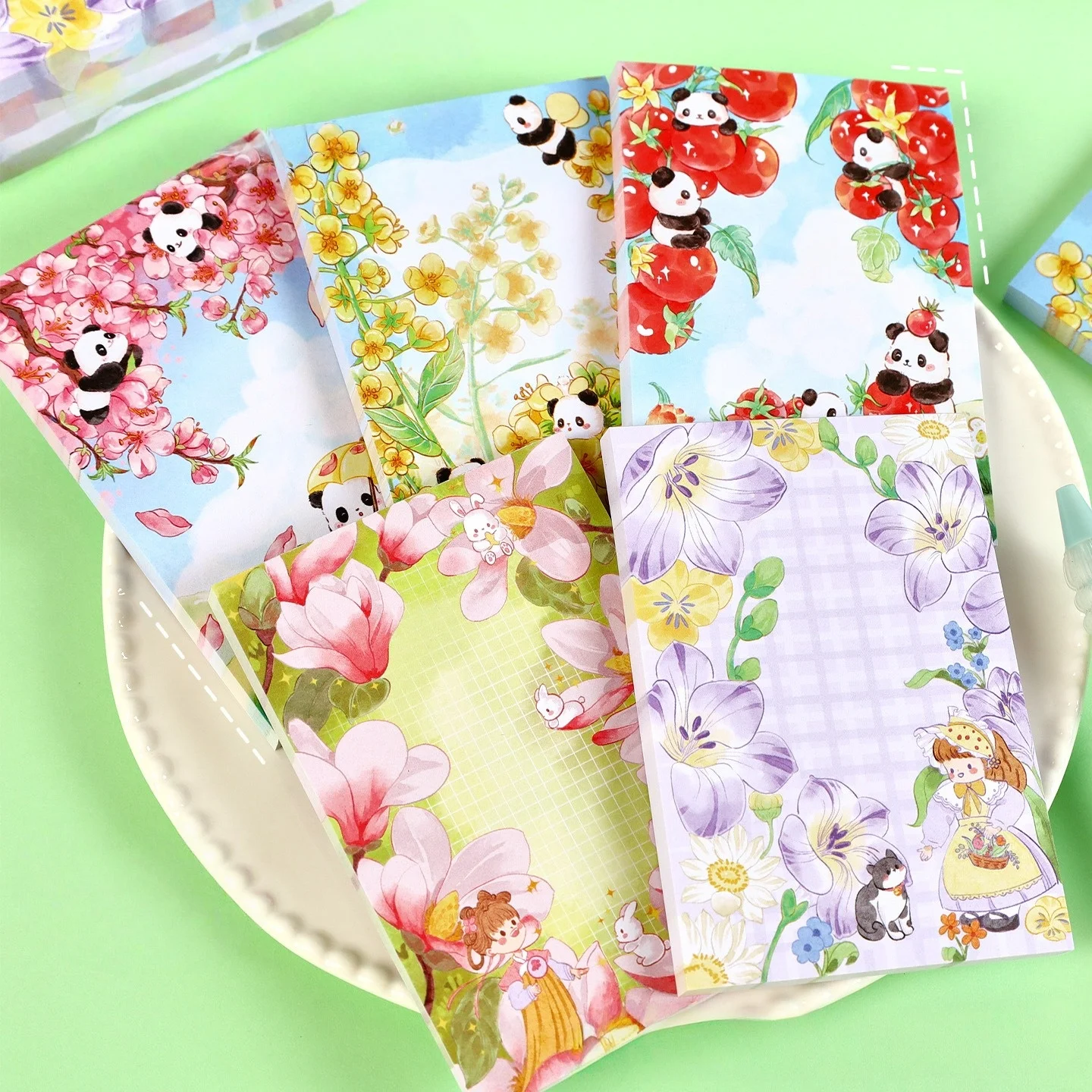 50/250 Sheets Sticky Notes Elementary Self-Adhesive Memo Pads Cartoon Memo Paper Decoration for Student School