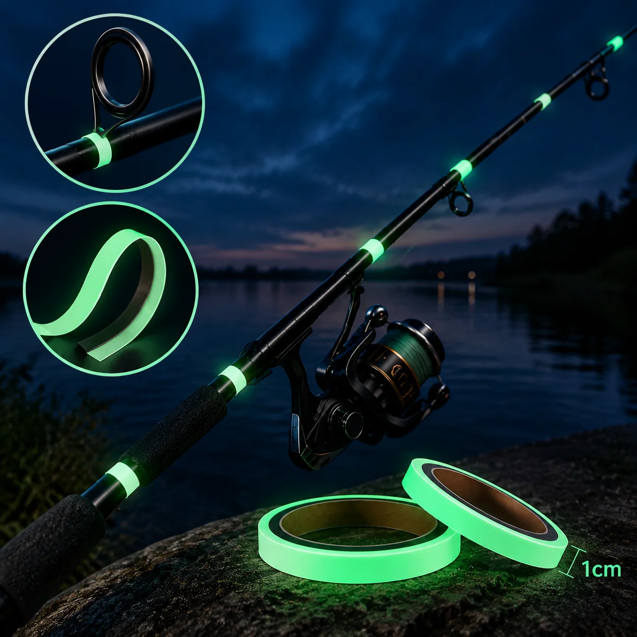 3M Luminous Tape Glow In The Dark Self Adhesive Fluorescent Sticker Green Light Storage Safety Warning Tape For Fishing