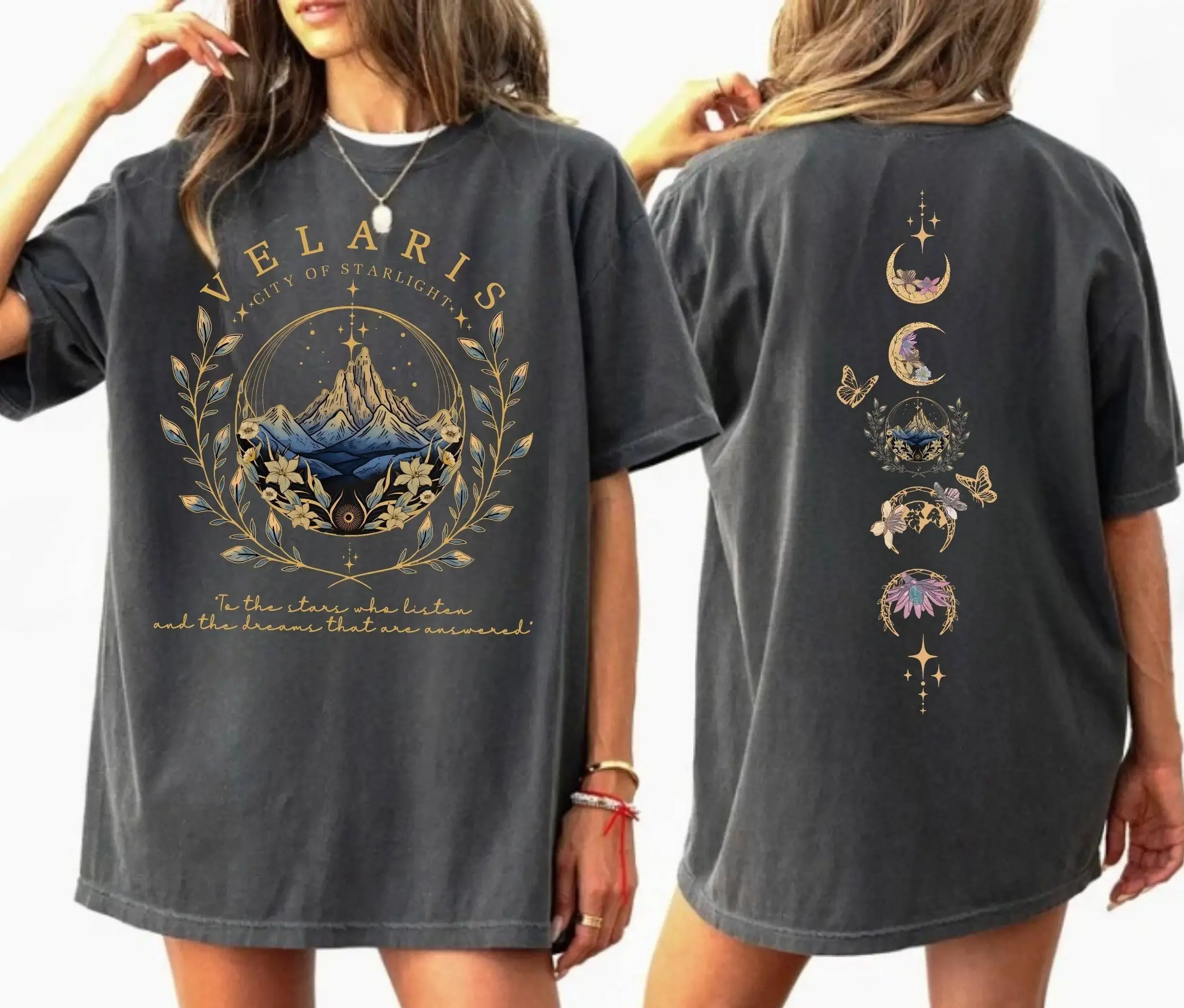 Velaris City of Starlight Two-Sided T-shirt The Night Court SJM Merch Women Men Kids Cotton Fashion Tops Children Boy Girl Tee