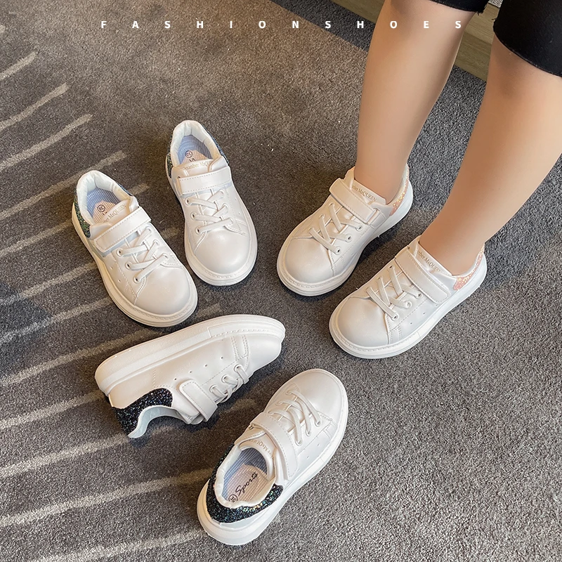 

Children Tennis Shoes White Leather Kids Sneakers for Girls Fashion Spring Autumn Causal Boys School Walking Shoes Versatile Hot