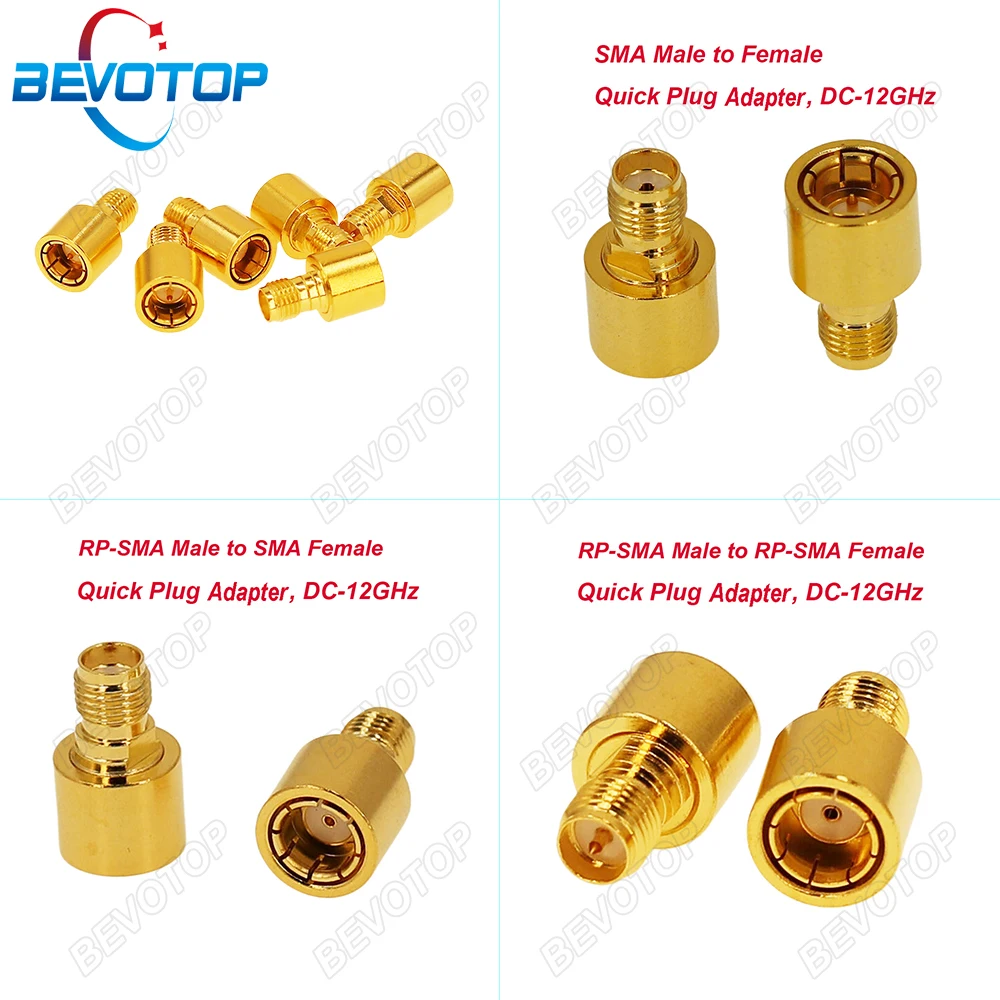 DC-12GHz RP/SMA Male Plug to RP/SMA Female Jack Quick Plug Adapter 50 Ohm RF Coaxial Connector High Quality Fast Ship