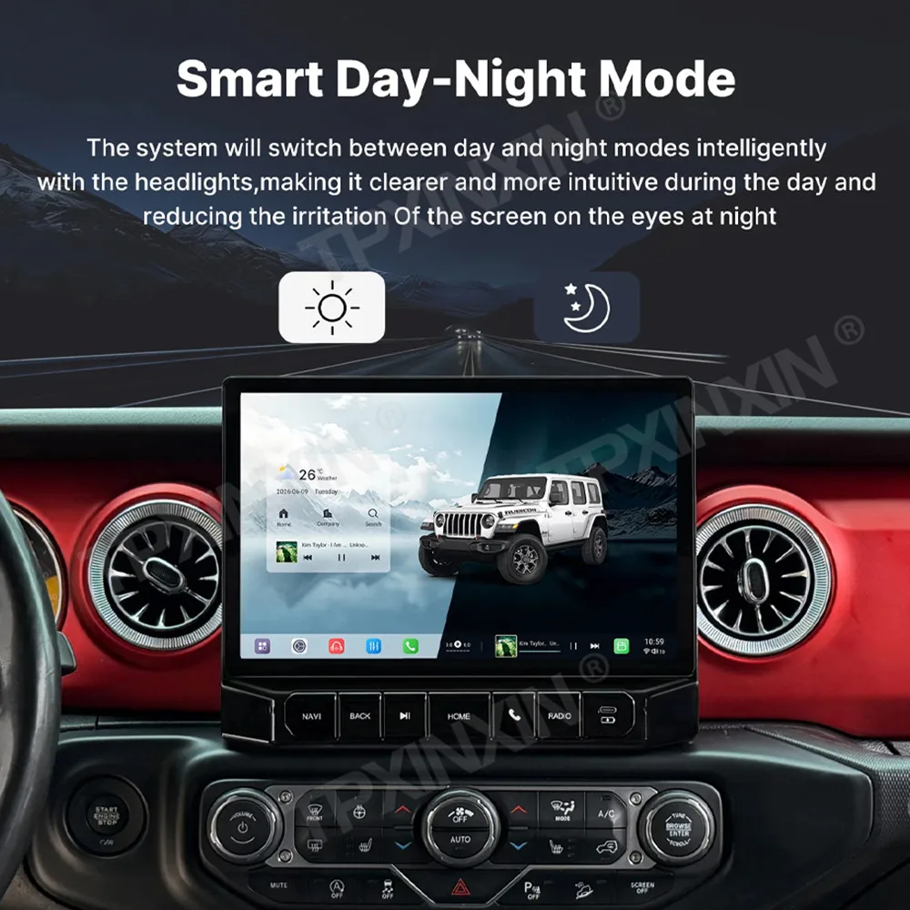 Car Head Unit For Jeep Wrangler JL Gladiator JT 2018~2023 GPS Stereo Multimedia Radio  Audio Unit With Carplay Android Auto