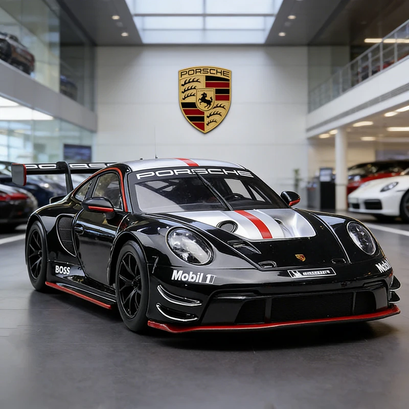 

Bburago 1:24 Porsche 911 GT3 R Суперкар из сплава, литье под давлением и игрушечный транспорт, модель автомобиля, миниатюрная масштабная модель автомобиля для детей